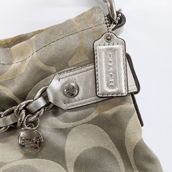 Coach Signature Sateen Duffle Shoulder Bag - Picture 9 of 9